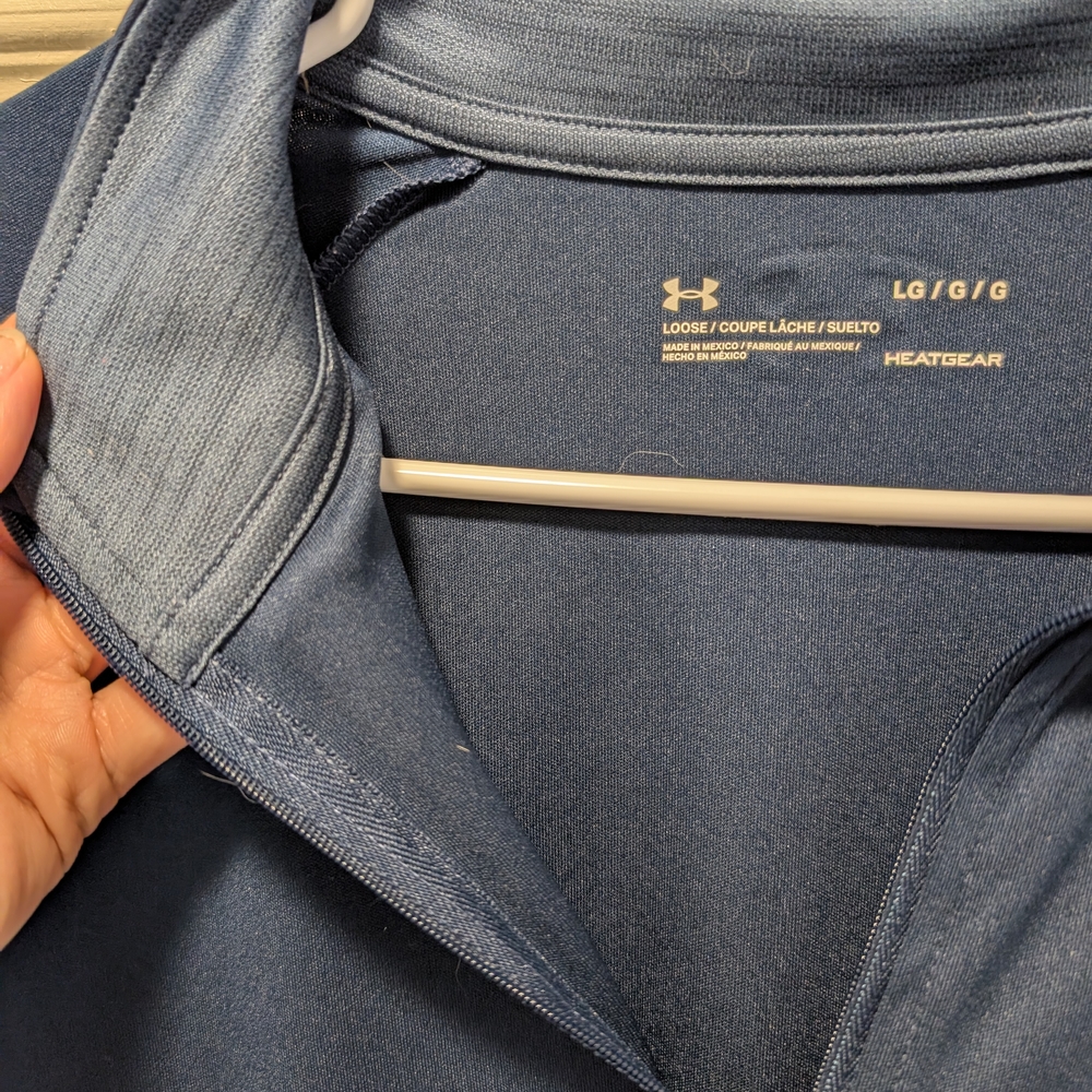 Under Armour Navy Blue Quarter-Zip Pullover - Picture 6 of 8